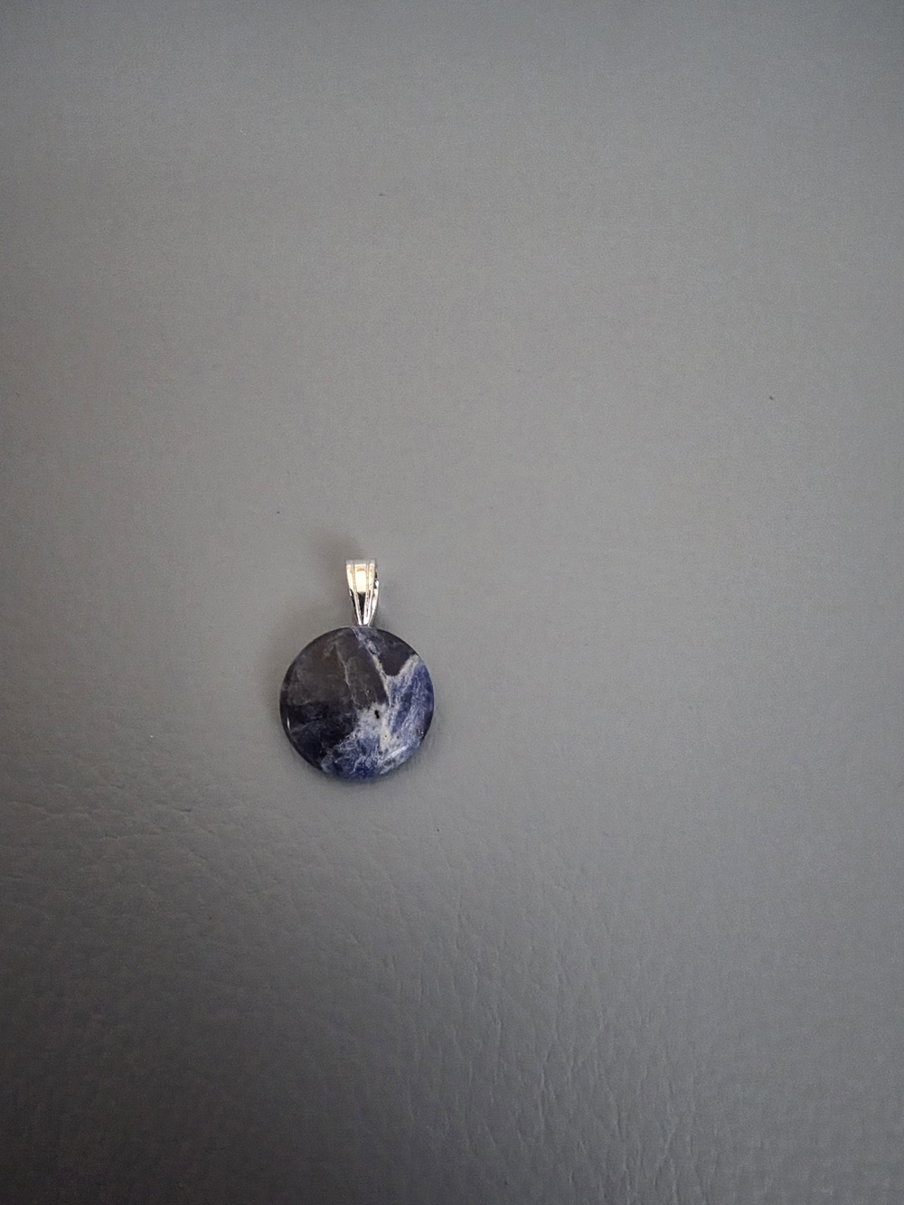 Blue Sodalite Round Pendant Necklace - Unbranded